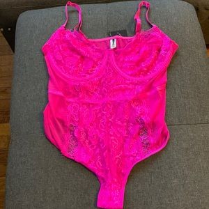 Pink ( Neon Magenta) Lingerie/body suit size 1X